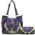 Mustang Buckle Floral Embroidery Tote Wallet Set