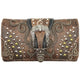 Clydesdale Buckle Studded Tooled Trifold Wallet