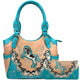 Mustang Horse Floral Embroidery Tote Wallet Set