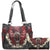 Mustang Buckle Floral Embroidery Tote Wallet Set