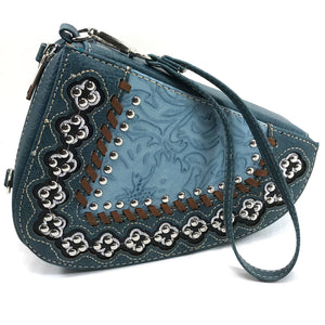 Flower Studs Floral Gun Shaped Crossbody Pouch