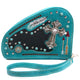 Native Feather Arrows Turquoise Studs Cross Gun Shaped Crossbody Pouch