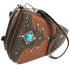 Western Turquoise Concho Studs Gun Shaped Crossbody Pouch
