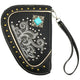 Floral Turquoise Studs Cross Gun Shaped Crossbody Pouch