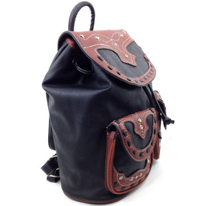 Fringe Leather Western Casual Rucksack Backpack