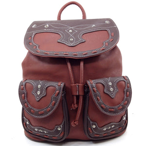Fringe Leather Western Casual Rucksack Backpack
