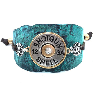 Western 12 Gauge Shotgun Shell Adjustable Cuff Bracelet